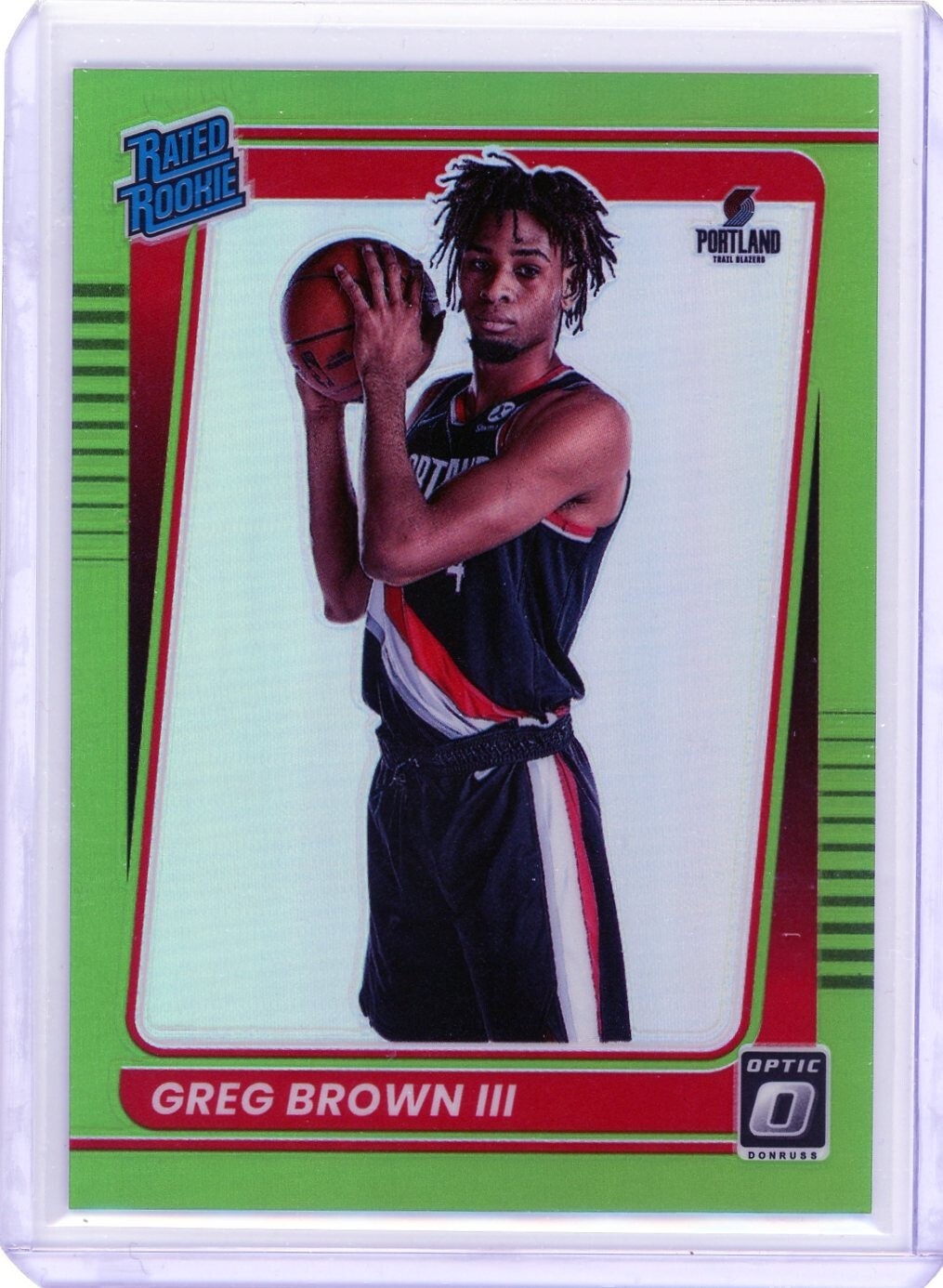 2021-22 Donruss Optic #195 Greg Brown III Rated Rookie RC Lime Green # /149