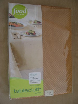 NEW Food Network terrine tablecloth Golden brown Oval 60''x84''