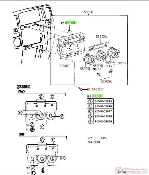 TOYOTA OEM COOLER CONTROL CONSOLE BULBS (SET OF 10) list below - Image 2 of 2