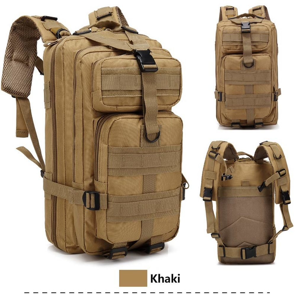 Taktischer Rucksack 30L – Militärisches Design, Wasserabweisend, Mit Laptopfach & MOLLE-System, Khaki