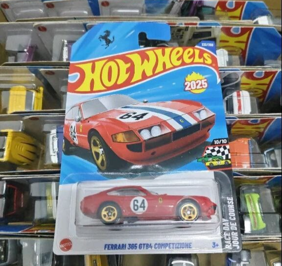 Hot Wheels Ferrari 365 GTB4 Competizione 2025 - Boîte Case Q Jaune échelle 1/64