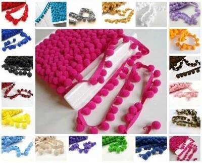 LUSHFABRIC POM POM Bobble Trim Fringe Trimming Size XL - 2cm ball - sold by the metre #C