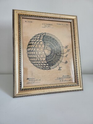 Golfball Patent Cavanagh 1902 Druck in schönem Qualitätsrahmen Neuheit Geschenk 