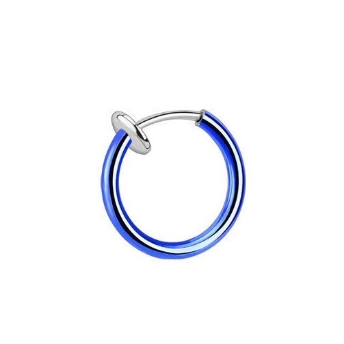 Fake Nose Ring Hoop Eyebrow Septum Upper Ear Lip Spring Loaded Clip On Piercing - Picture 7 of 11