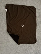 BUGABOO STROLLER BABY BLANKET BROWN FLEECE AND MICROFIBER 39” X 29”