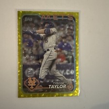 2024 Topps Tyrone Taylor #455 Yellow Crackle 49 /50 New York Mets