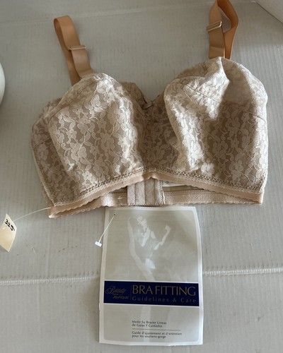 Vintage Beauty By Jeunique 32 J Beige Lace Soft Cup Bra Style 708 New