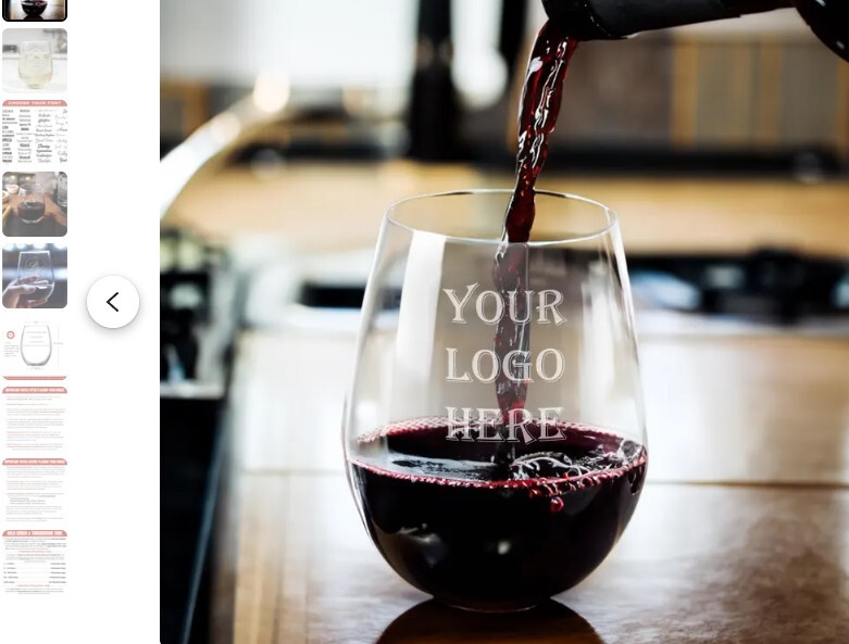 Custom 15oz Stemless Wine Glasses Bulk with Logo Personalization