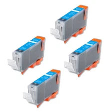 4 CYAN Replacement Ink + chip for CLI-8C MP830 MX850 iP6600 iP6700 iP4500 iP4300