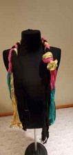 3 scarves braid pink yellow black hijab scarves Hijab wrap Head Scarf