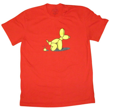 Mighty Jaxx Whatshisname Popiki POPek Pooping Balloon Dog Red T-Shirt - Small