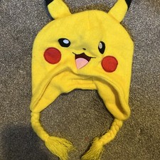 Pokemon PIKACHU Earflap Beanie Hat Youth One Size Authentic 2018 Ski cap