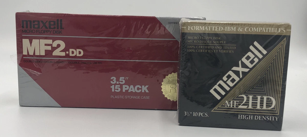 NOS MAXELL MF2-DD MF2-HD 3.5 FLOPPY DISC LOT IBM VINTAGE SAMPLER ENSONIQ ROLAND