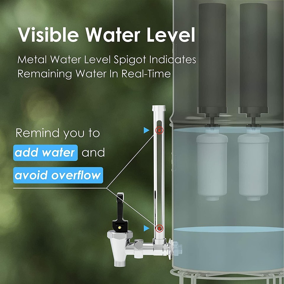 Waterdrop WD-TK-FS 2.25-Gallon Stainless Steel Gravity Water Filter System – No Electricity Needed