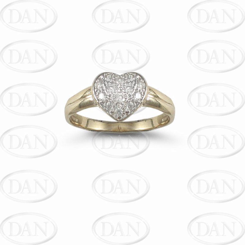 Mujer Anillo Corazón 9ct Oro Amarillo