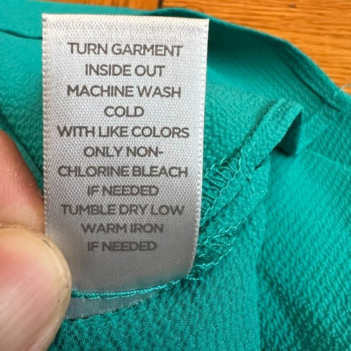 Avenue Layered Tunic Top Womens Size 18/20 Seafoam Green 1/4 Button Long Sleeve - Picture 10 of 11