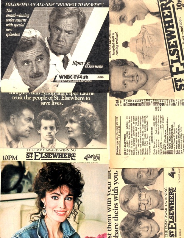 St. Elsewhere tv show: 75 pages clippings lot (1/2 pound!) David Morse, etc