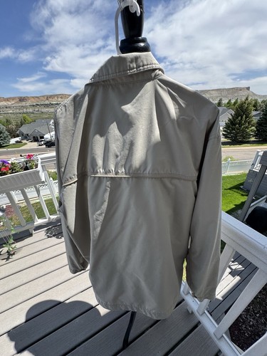 OAKLEY MENS ZIP UP BEIGE JACKET WITH MESH NETTING NYLON LINING, SIZE LARGE, NICE - Picture 11 of 20