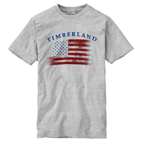 Camiseta Básica Timberland Mangas Cortas Bandera Americana 4 de Julio TT059 - Imagen 3 de 5