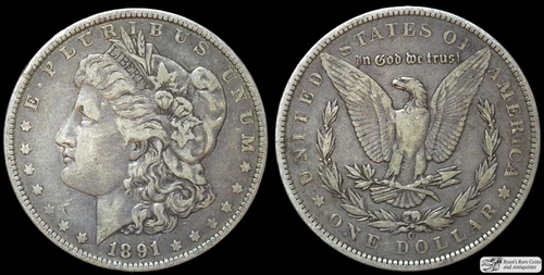 1891 O Morgan Dollar, Extremely Fine Condition, Silver Dollar, Tough Date, C6122