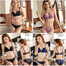 Bralette Set for Women Lace Goddess Lingerie 2 Piece Bra and Panties All Colors