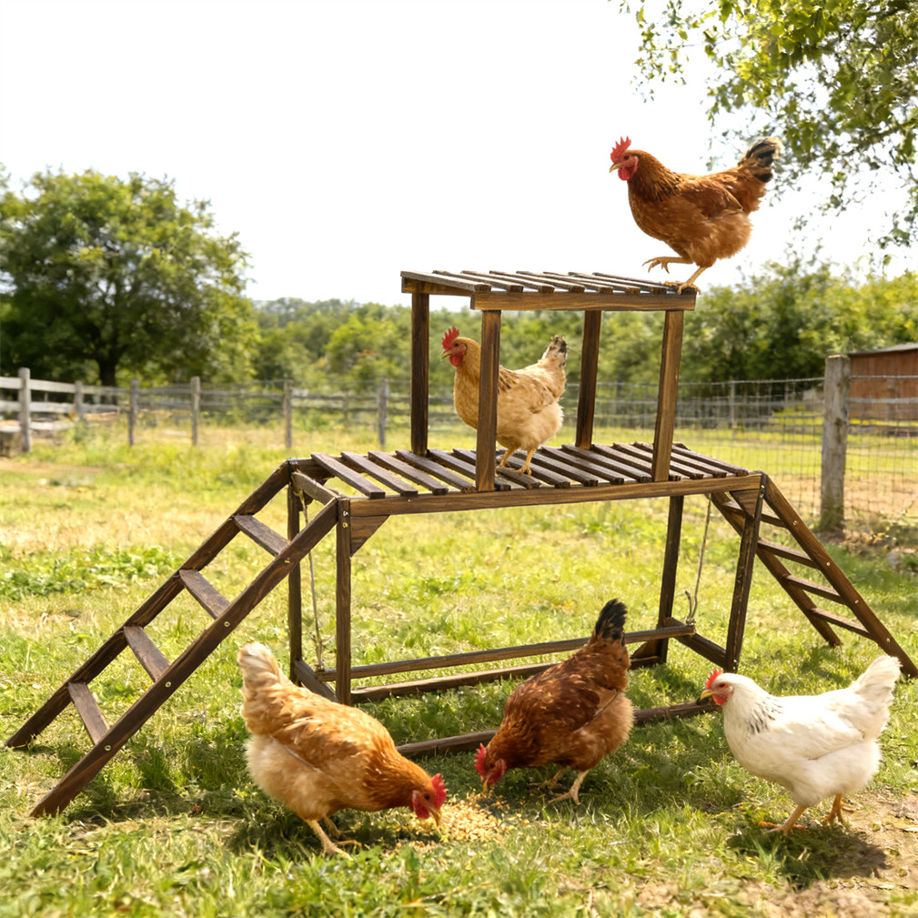 Large Chicken Roosting Ladder Wood Chicken Perch Roosting Bars for Chicken Run