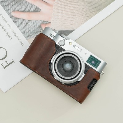 Genuine Leather Handmade Half Case Cover For Fujifilm X100Vi Camera - U.S Seller