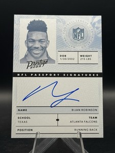 Bijan Robinson 2023 Panini Prestige Passport Rookie Autograph #NPS-BR