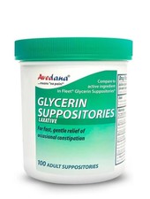 USP Glycerin Laxatives   100 Suppositories, Fast  Gentle Constipation Relief