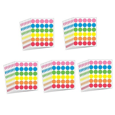 Hcode 1 Inch Color Coding Label Price Stickers - Garage Sale 1 inch, 6 Colors