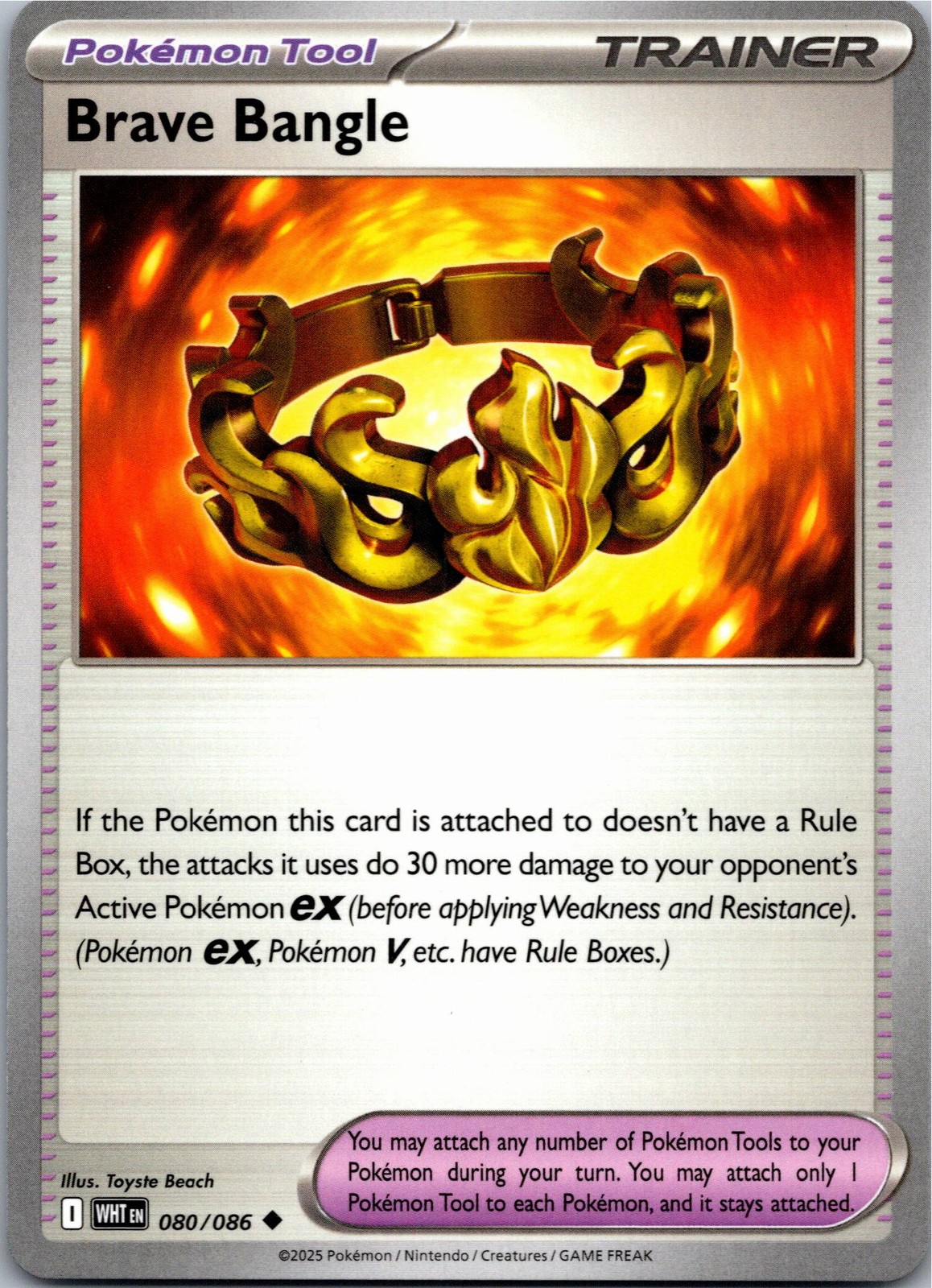 Brave Bangle - SV: White Flare 080/086 - Uncommon - NM Pokémon TCG
