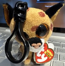 ty The BEANIE BOOS Collection Buckwheat Lynx Keychain Plastic Key Clip NWT