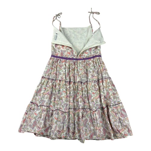 Duendes Girls’ Paisley Tiered Sundress Cream & Purple Size 10 - Picture 4 of 8