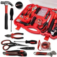 Forcekraft Werkzeugkoffer 26-Tlg. Werkzeug-Set Kombizange Hammer Schraubendreher