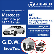 Für MERCEDES E-Klasse Coupe Typ C238 03.2017-jetzt AHK abn +13pol sp. E-Satz PKW