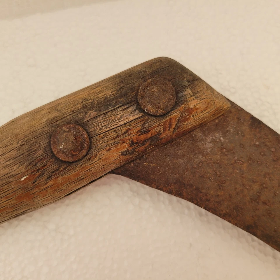 Sickle Farm Tool Corn Hook Tobacco Scythe Rivet Oak Rustic Country VTG Old - Image 4 of 4