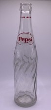 Vintage 1968 Pepsi Cola Bottle 10 oz Clear Swirl Glass Red Dots Owens Illinois