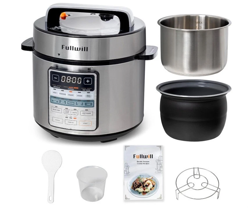 Fullwill Dual-Pot Electric Pressure Cooker 6QT 2025 Upgraded, 12-in-1 Multi-...