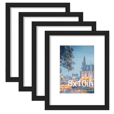 4 Stück 8x10 Schwarz Bilderrahmen Plexiglas und Engineered 8X10,- 