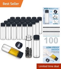 100pcs 15ml Leak-Proof Borosilicate Glass Vials with PE Seal for Beauty  Labs