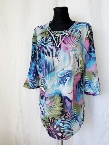 Women Peter Hahn Shirt Navy Silk XL