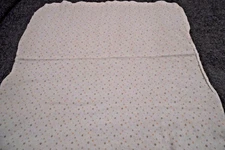 Vintage Hospital Baby Receiving Blanket Polka Dot Pattern White 26" x 26"    345