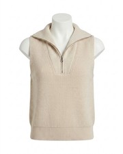 Varley Amina Half Zip Knit Top Silver Birch