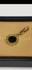 BVLGARI Onyx Gelbgold Anhänger Halskette Charm K18 3,8 g authentisch