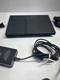 OEM Sony PS2 PlayStation 2 Slim BLACK Console Bundle SCPH-70012 System Tested
