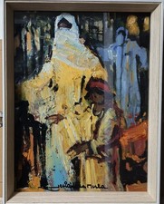 Quadro Gianni Sesia Della Merla  (Torino 1934-2023) "MARRACHEC"OLIO CM 30X40