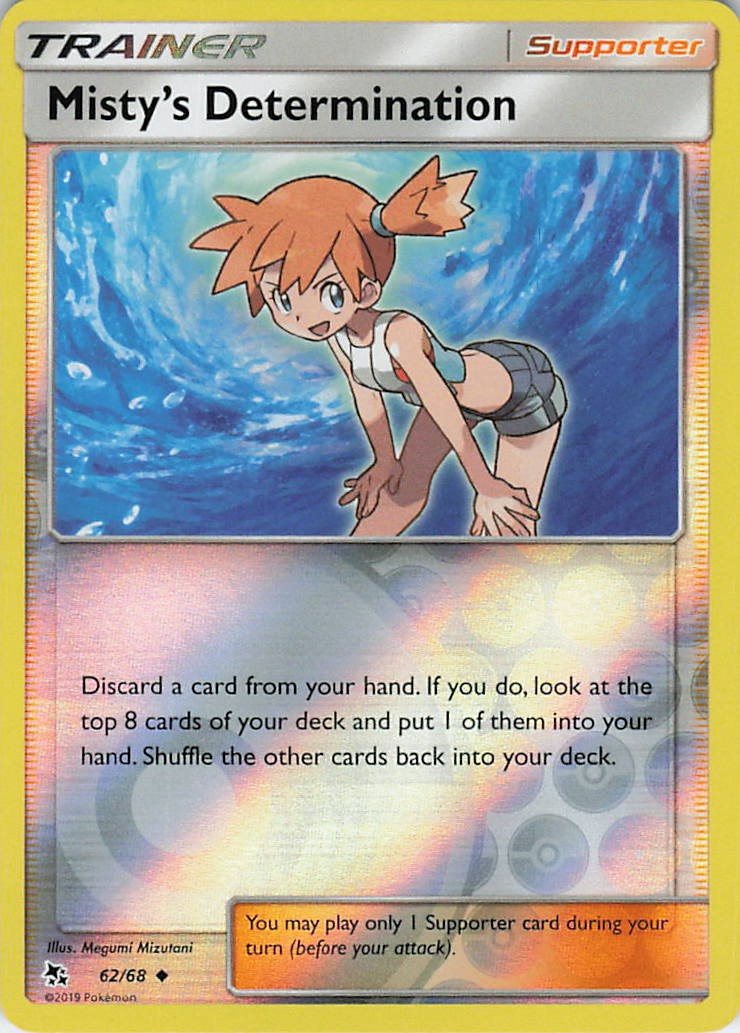 Misty's Determination Uncommon Hidden Fates 62/68 LP Reverse Holo