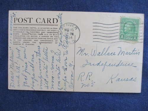 1934 Denver Colorado Colburn Hotel Mehrfachansicht Postkarte - Bild 2 von 2