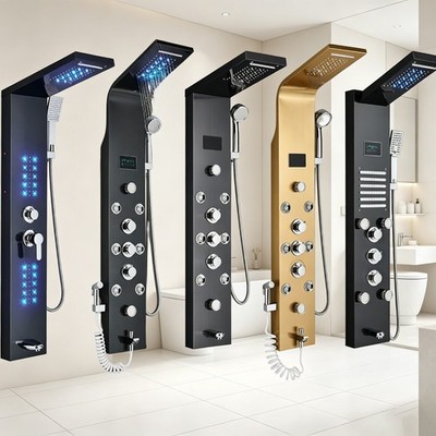 LED Duschpaneel Duschsystem Regendusche Set Duscharmatur mit Handbrause Massage