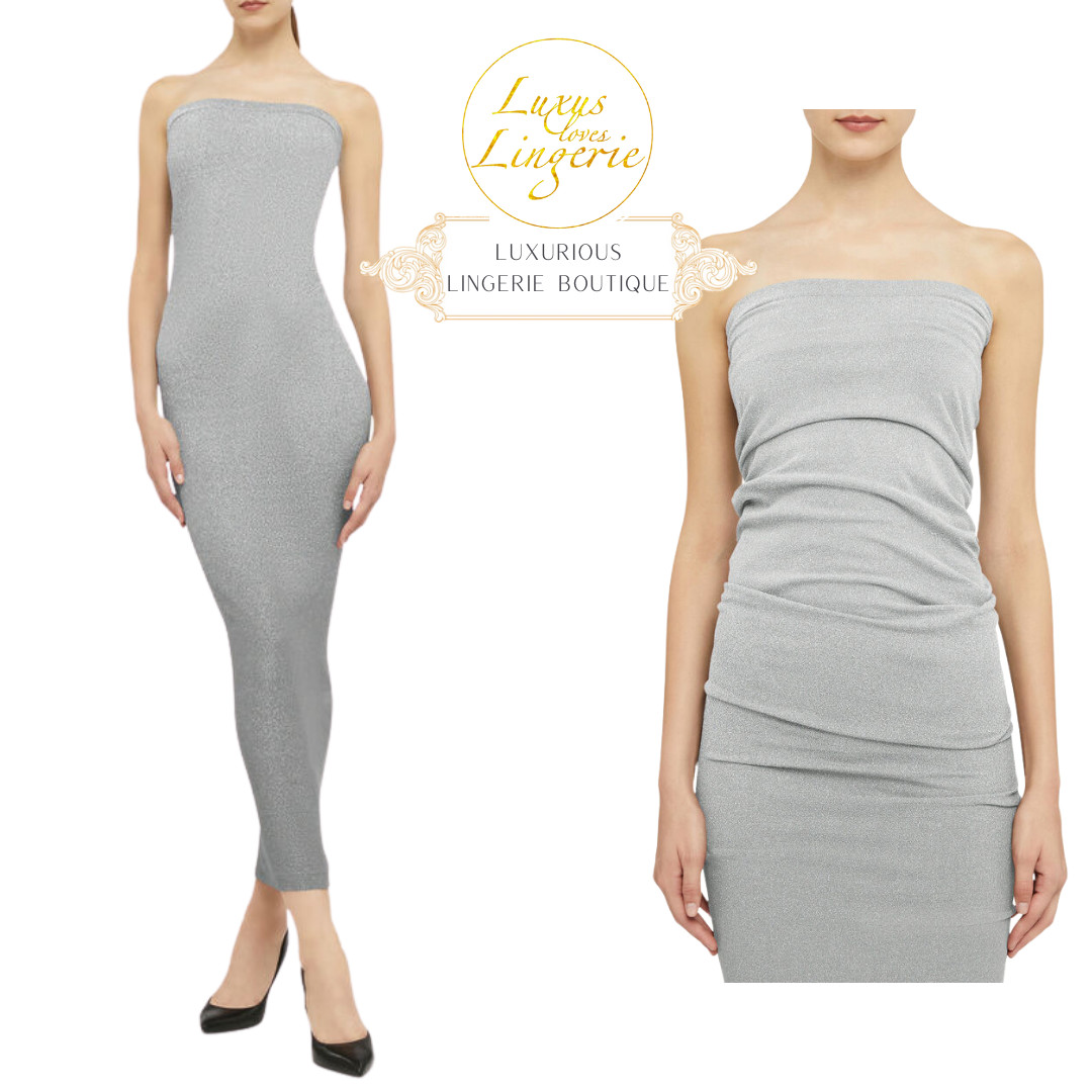Fading Shine Dress By Wolford XS Silver Shine Tube Dress Glitter Gloss